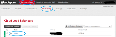 Rackspace Portal - Cloud Loud Balancer